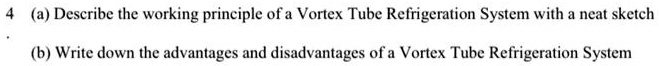 SOLVED: (a) Describe the working principle ofa Vortex Tube ...