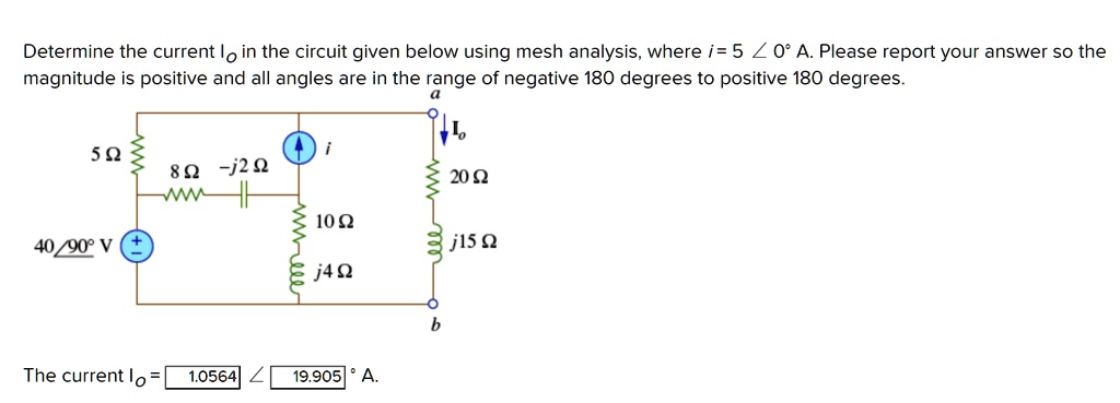 SOLVED: Determine the current Io in the circuit given below using mesh ...