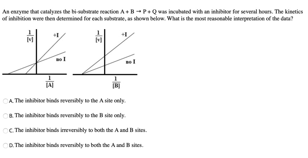 SOLVED: An Enzyme That Catalyzes The Bi-substrate Reaction A + B 7P+ Q ...