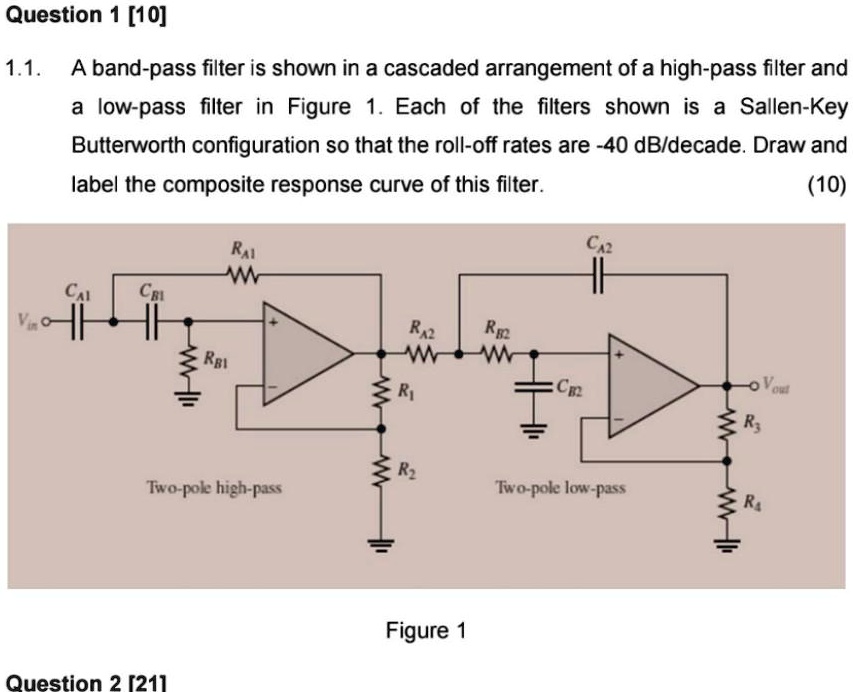 SOLVED: 1.1. A low-pass filter in Figure 1. Each of the filters shown ...