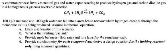 SOLVED: A common process involves natural gas and water vapor reacting ...