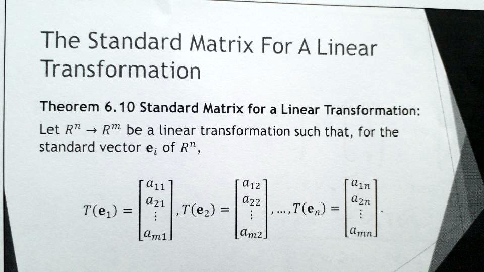 standard matrix of linear transformation