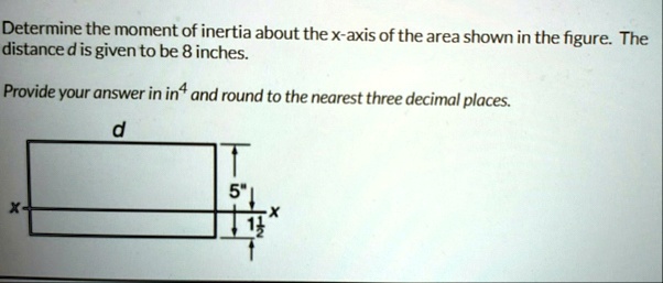 determine the moment of inertia about the x axis of the area shown in the figure the distance d is given to be 8 inches provide your answer in in4 and round to the nearest three decimal plac 99641