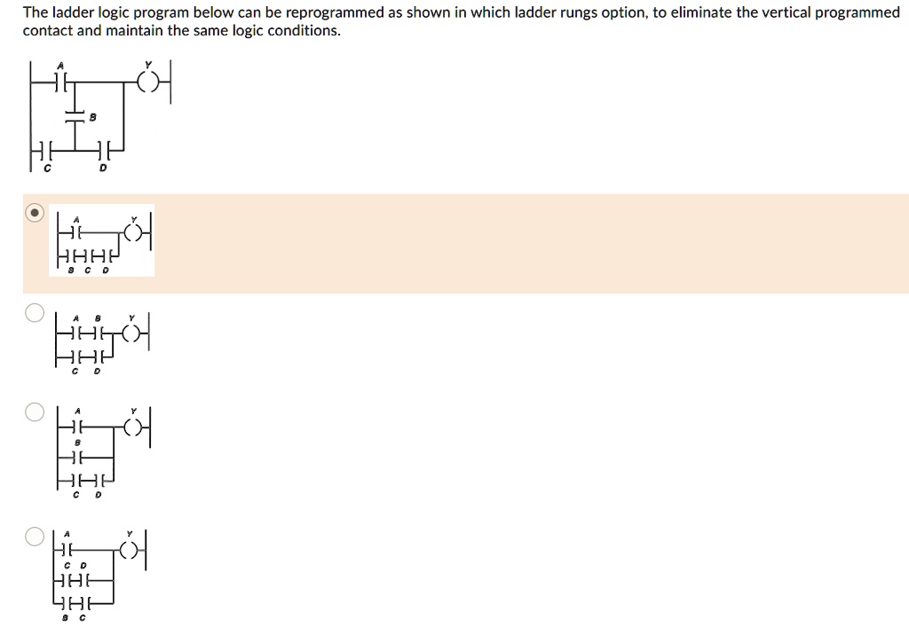 SOLVED: The ladder logic program below can be reprogrammed as shown in ...