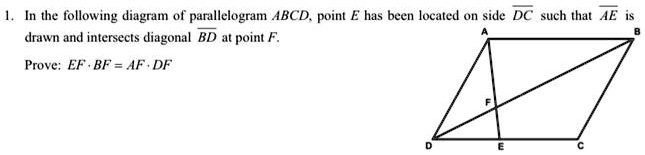 Solved: In The Following Diagram Of Parallelogram Abcd Point Has Been 