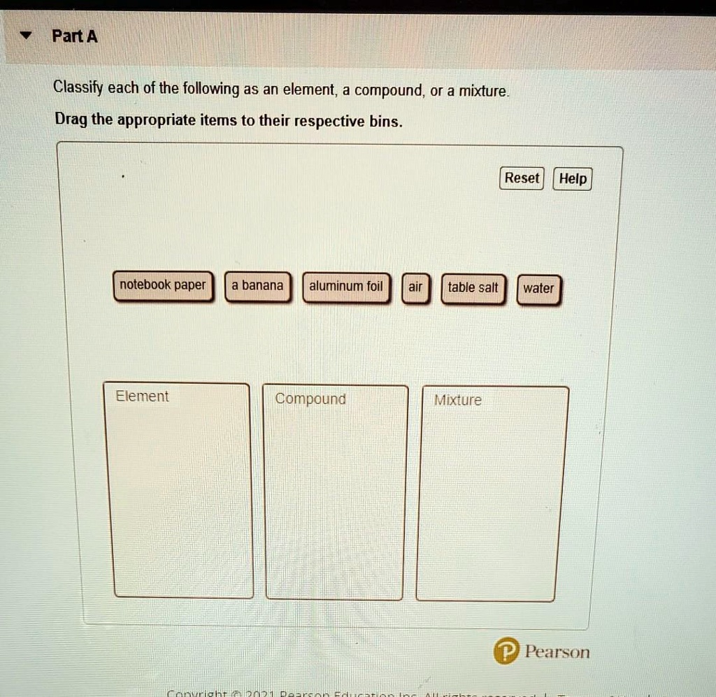 Table Salt Element Compound Mixture Elcho Table