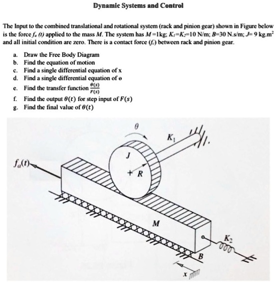 SOLVED Dynamic Systems and Control The input to the combined translational and rotational