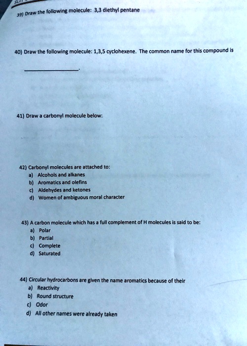 Solved The Following Molecule 3 3 Diethyl Pentane 391 Draw 40 Draw