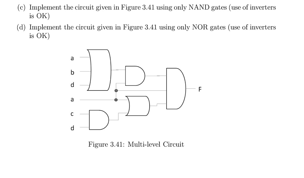 (c) Implement the circuit given in Figure 3.41 using only NAND gates ...