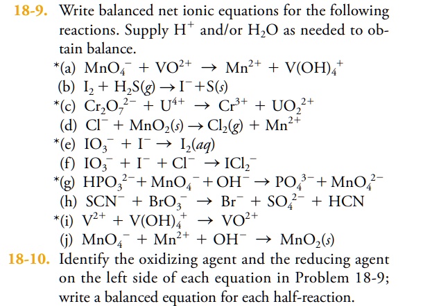 Writing half-reactions (ionic equations and net ionic equations) 