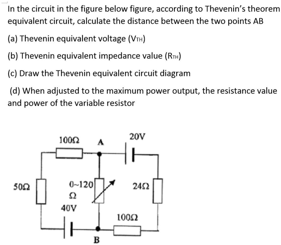 In the circuit in the figure below figure, according to Thevenin's ...