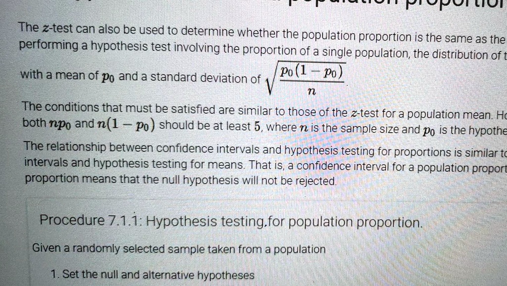 SOLVED The ztest can also be used to determine whether the population