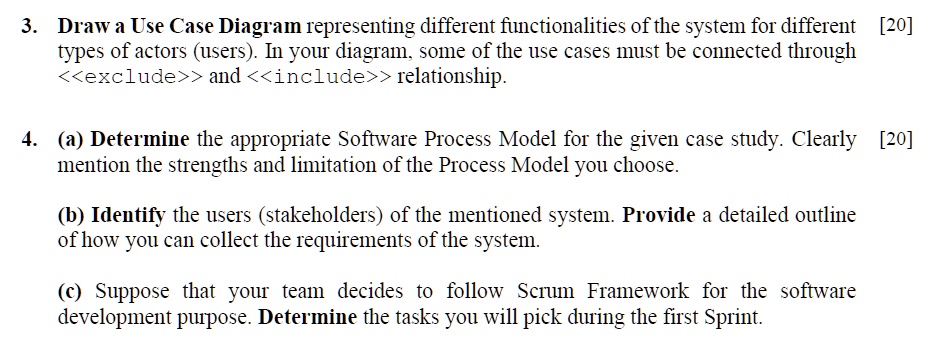 SOLVED: Draw a Use Case Diagram Representing different functionalities ...