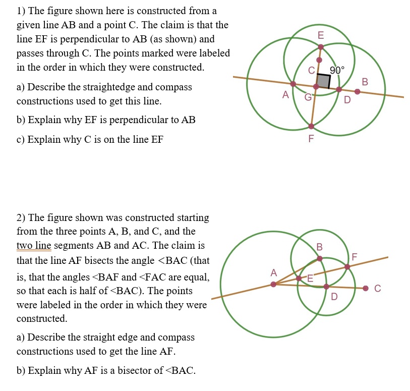 SOLVED l) The figure shown here is constructed from a given line AB