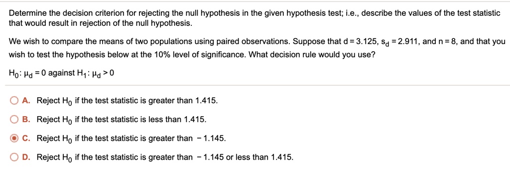 how to state rejection of null hypothesis