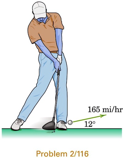 SOLVED: A golf ball is launched with the initial condi- tions shown in ...