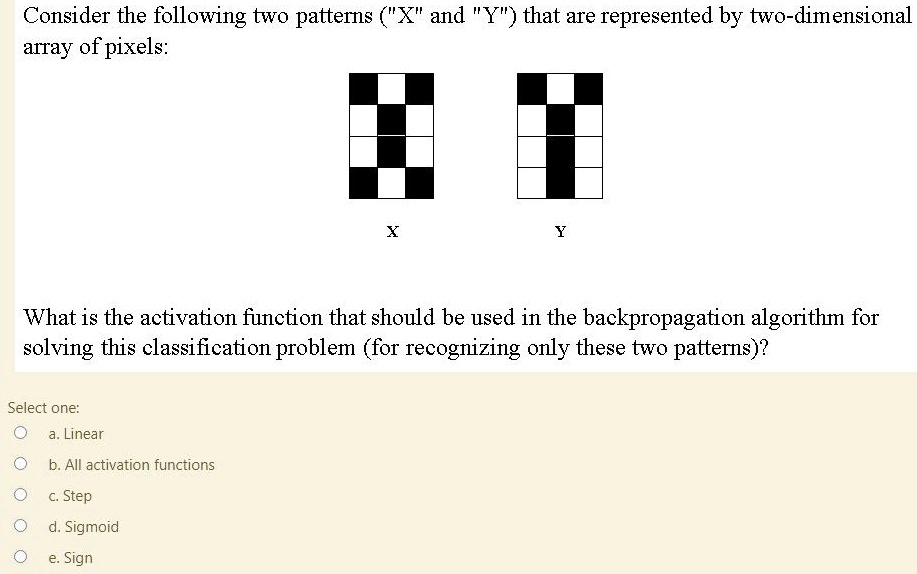 SOLVED Consider the following two patterns ("X" and "Y") that are
