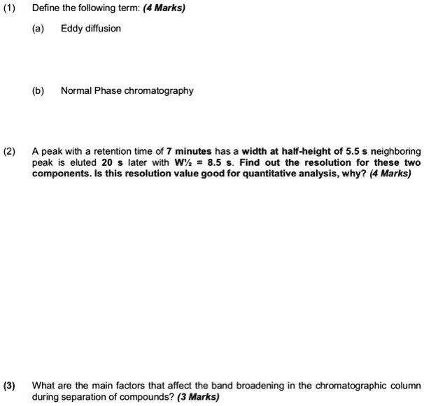 SOLVED Define the following term (4 Marks) Eddy diffusion Normal