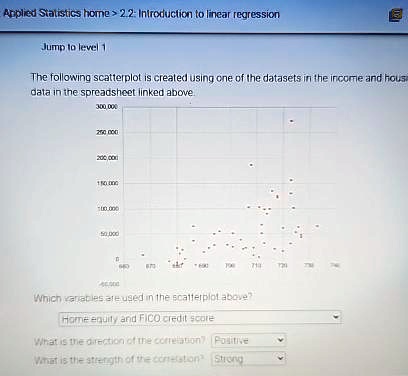 Applied Statistics home > 2.2: Introduction to linear regression Jump ...