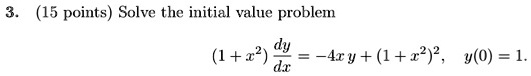 15 points solve the initial value problem i22 dy 4ry1122 90 dx 28059