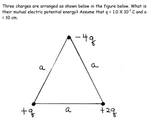 Solved Three Charges Are Arranged As Shown Below In The Figure Belowwhat Is Their Mutual