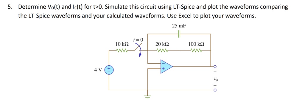 SOLVED: Determine Vo(t) and Ic(t) for t>0. Simulate this circuit using ...