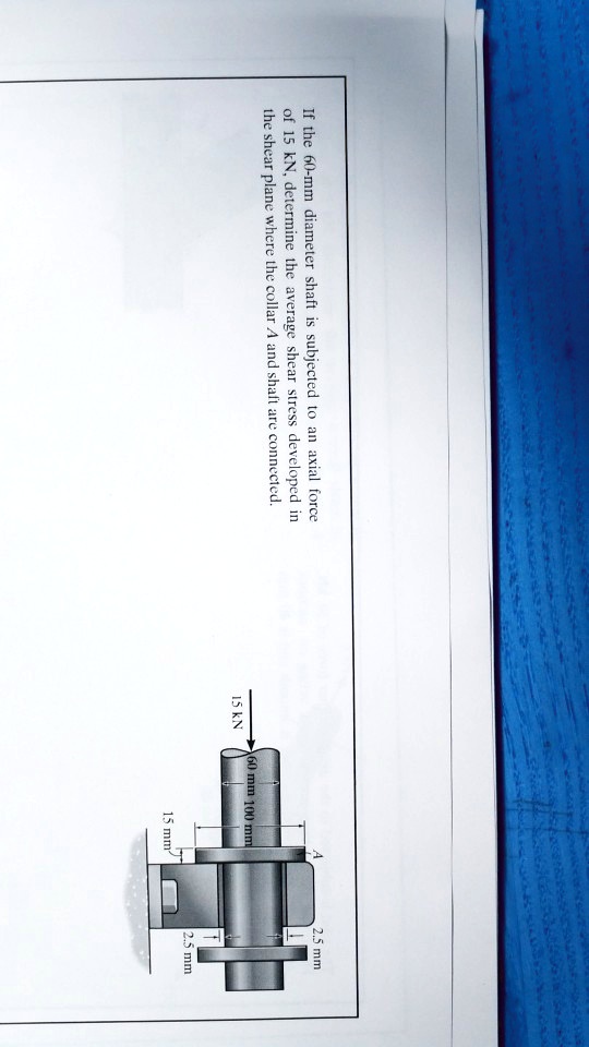 SOLVED The shear plane where the collar A and shaft are connected. If