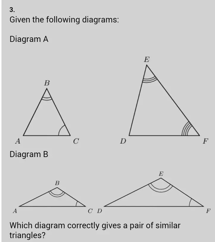 SOLVED: 3 Given The Following Diagrams: Diagram A B Diagram B Which ...