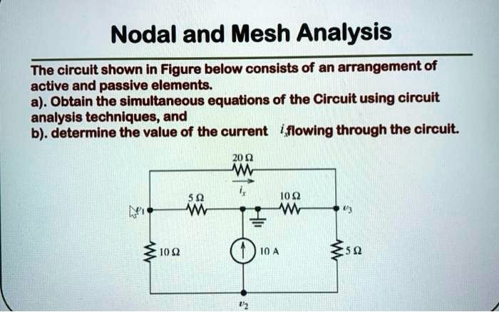 SOLVED: Nodal And Mesh Analysis The Circuit Shown In Figure Below ...