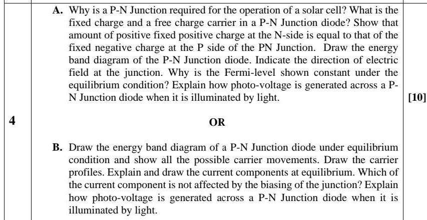 SOLVED: A. Why is a P-N Junction required for the operation of a solar ...