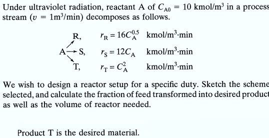 Under ultraviolet radiation, reactant A of CaO = 10 kmol/m3 in a