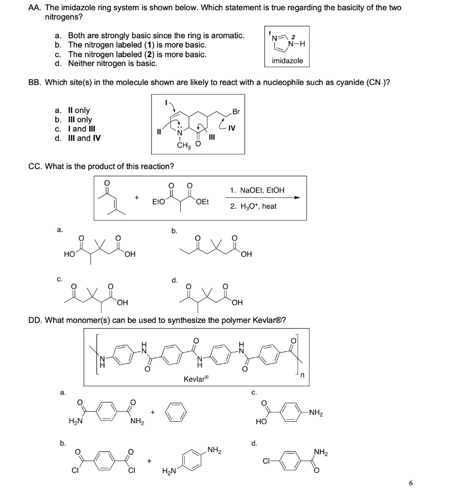 SOLVED: The imidazole ring system is shown below. Which statement is ...