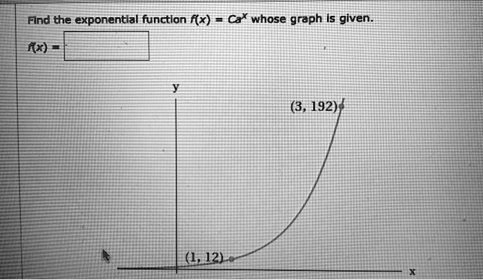 Solved Fnd The Exponential Function F X Ca Whose Graph Is Given