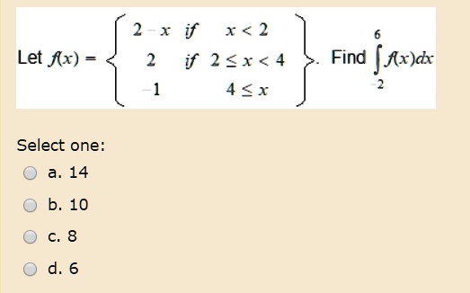 2 x f 1 2 ff 2 x 4 441 let fx find fxax select one a14 b 10 64212