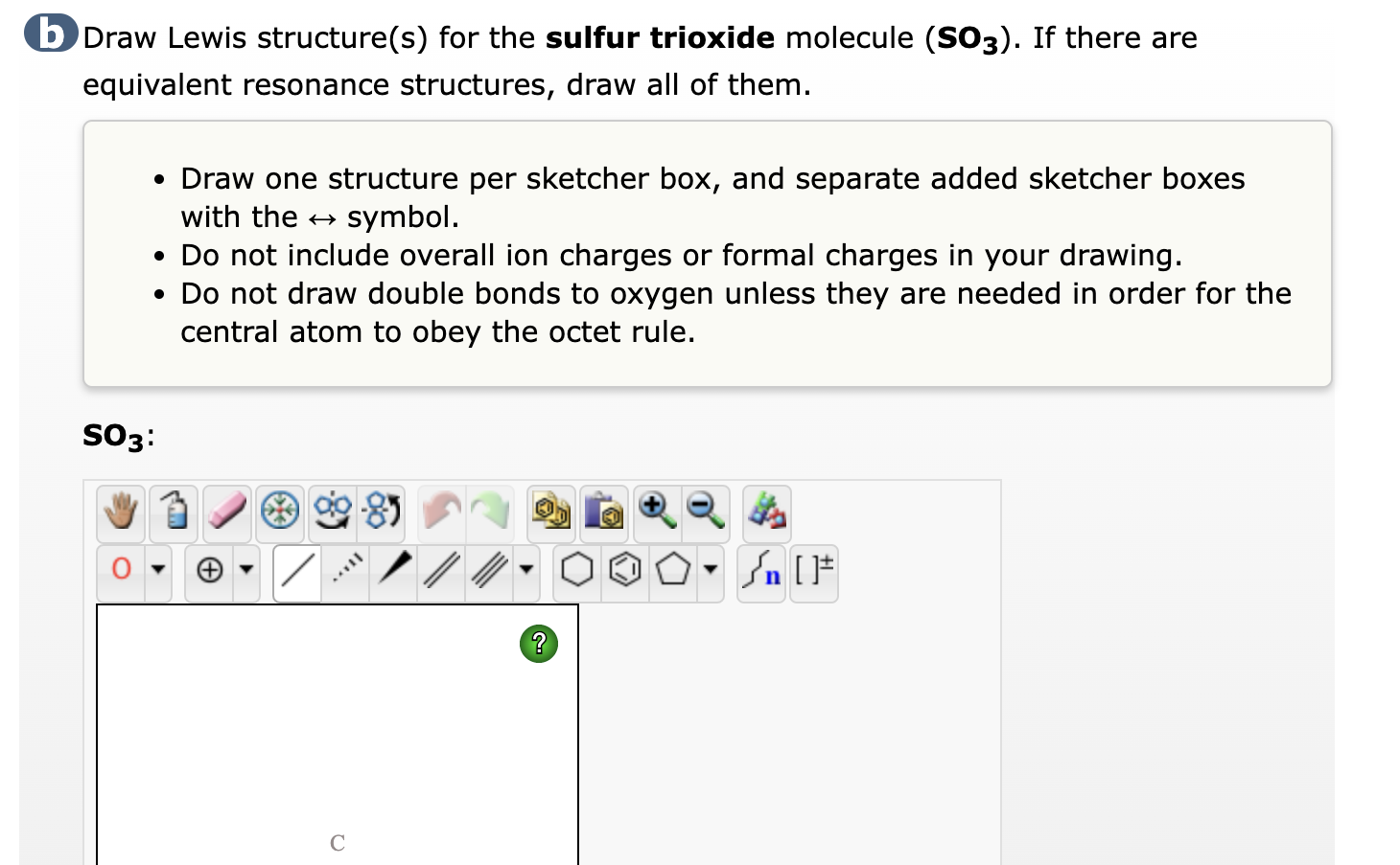 Solved b draw lewis structure s for the sulfur trioxide molecule 