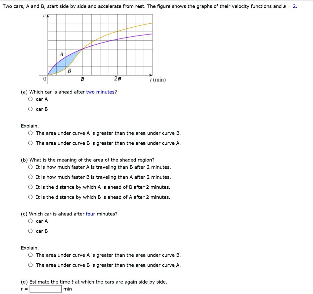 Two Cars A And B, Start Side By Side And Accelerate … - SolvedLib