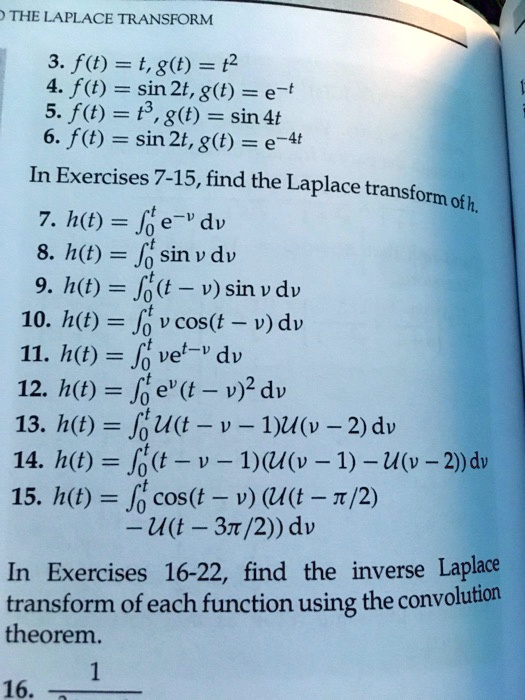 Solved The Laplace Transform 3 F T T G 2 4 F T Sin 2t G T E T 5 F T 1 G