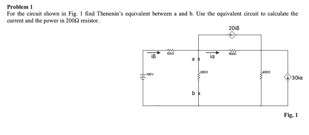 Problem 1 For the circuit shown in Fig. 1 find Thenenin's...