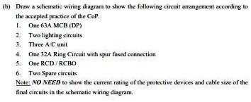 (b) Draw a schematic wiring diagram to show the following circuit ...
