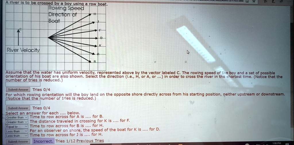 SOLVED Aliver is to be crossed by a boy using a rowboat Rowing Speed