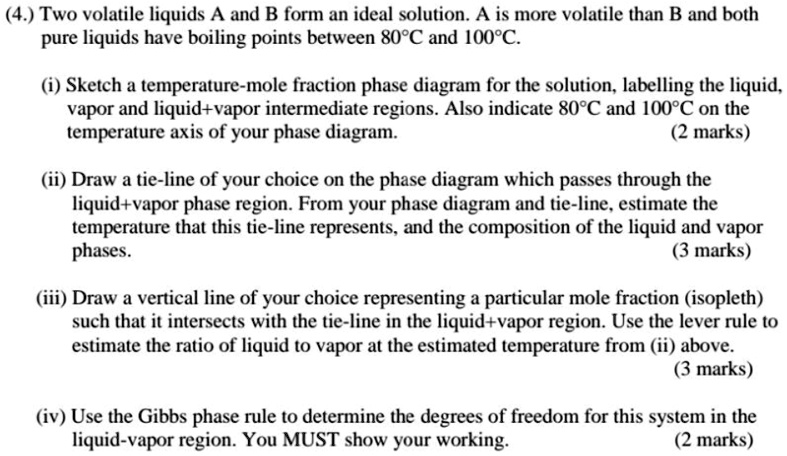 SOLVED: Two Volatile Liquids A And B Form An Ideal Solution. A Is More ...