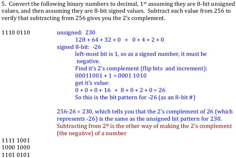 SOLVED: 5. Convert the following binary numbers to decimal, 1st ...