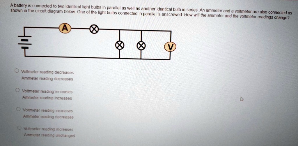SOLVED Shown in the circuit diagram below, one of the light bulbs