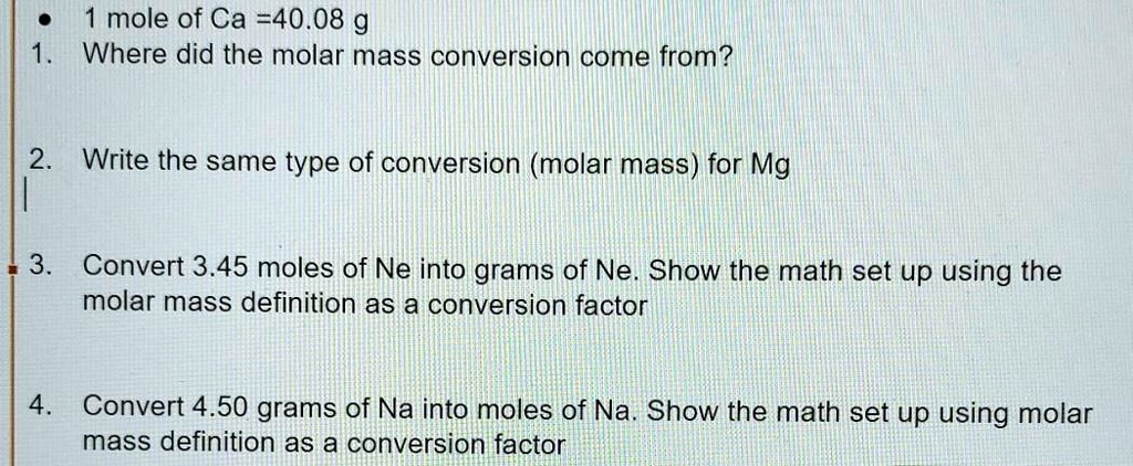 Molar mass outlet converter