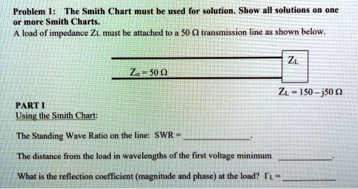 Swr Load Chart SOLVED: Problem 1: The Smith Chart must be used for the solution. Show ...