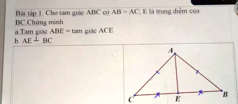 Solved B I T P Cho Tam Gi C Abc C Ab Ac E L Trung I M C A Bc Ch Ng Minh