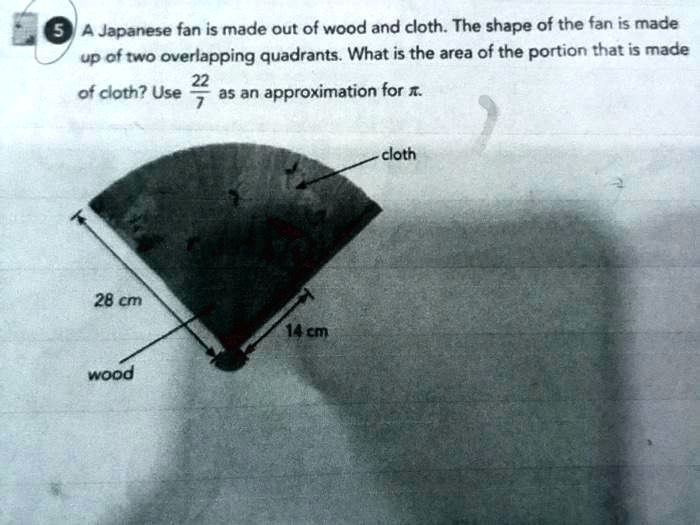SOLVED A Japanese fan is made out of wood and cloth. The shape of the