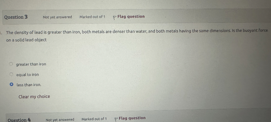 SOLVED Question 3 Not yet answered Marked out of 1 Flag question The