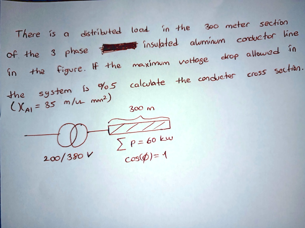 SOLVED There is a distribution load in the 300 meter section of the 3