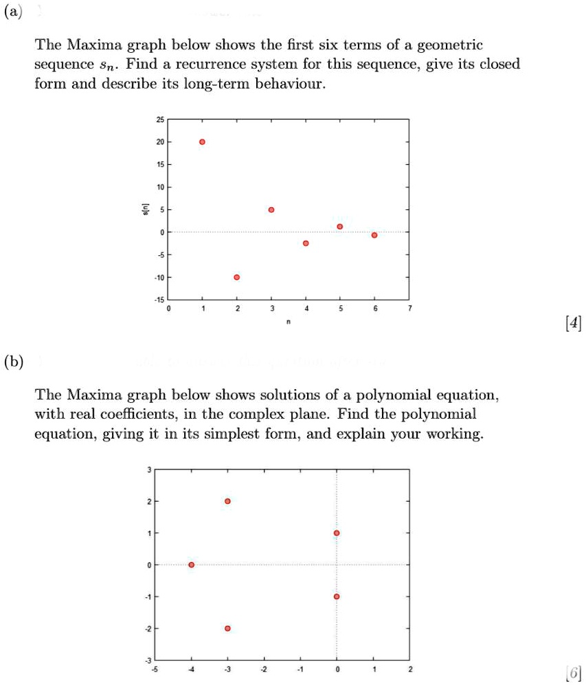 SOLVED: The Maxima graph below shows the first six terms of a geometric ...